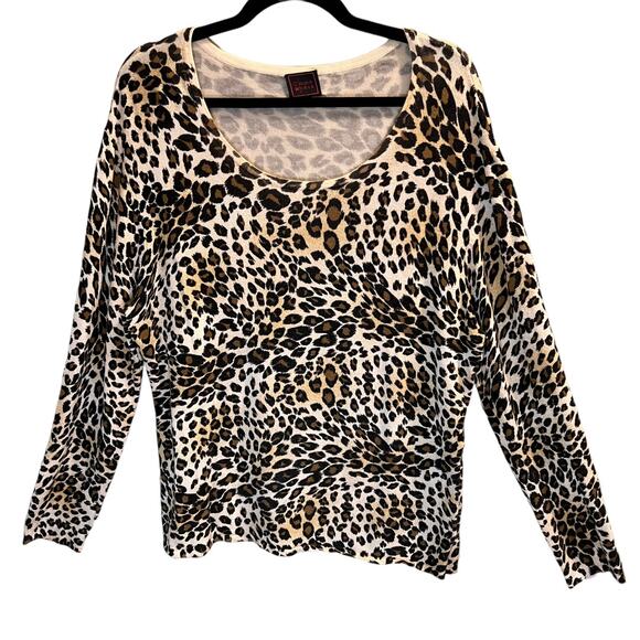 Colourworks Pullover Sweater Size Large Cheetah Print Brown Black Tan - Picture 6 of 16